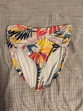 High-Waist Tropical Print Swim Bottoms - Multicolor
